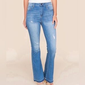 Harper Heritage Distressed Flare Jeans for Women